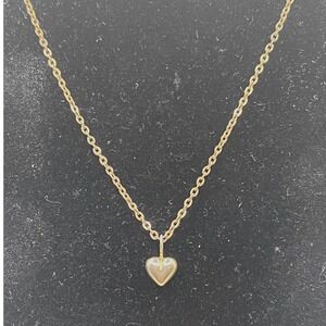 Sarah Coventry Gold Tone Tiny Heart Necklace 14" Delicate Minimalist